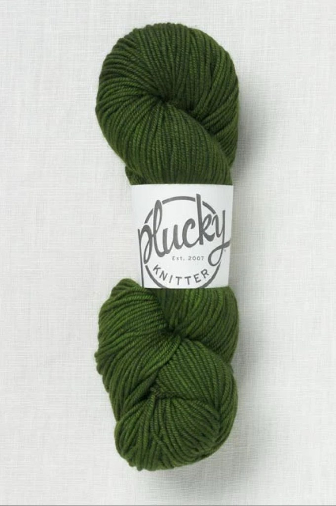 Green worsted yarn
