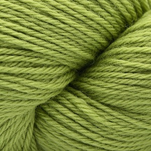 Close up of bright green yarn