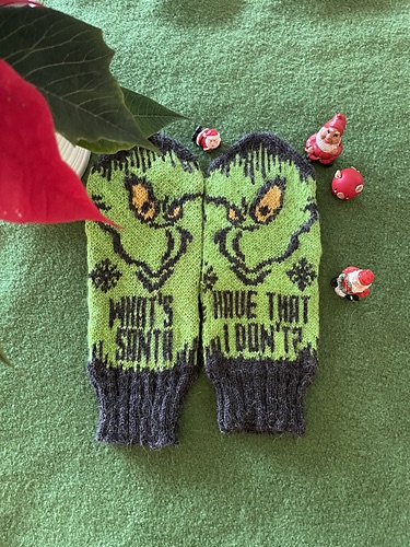 Grinch fair isle mittens