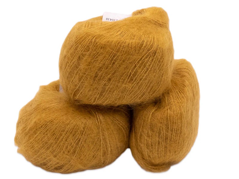 Golden yellow mohair yarn