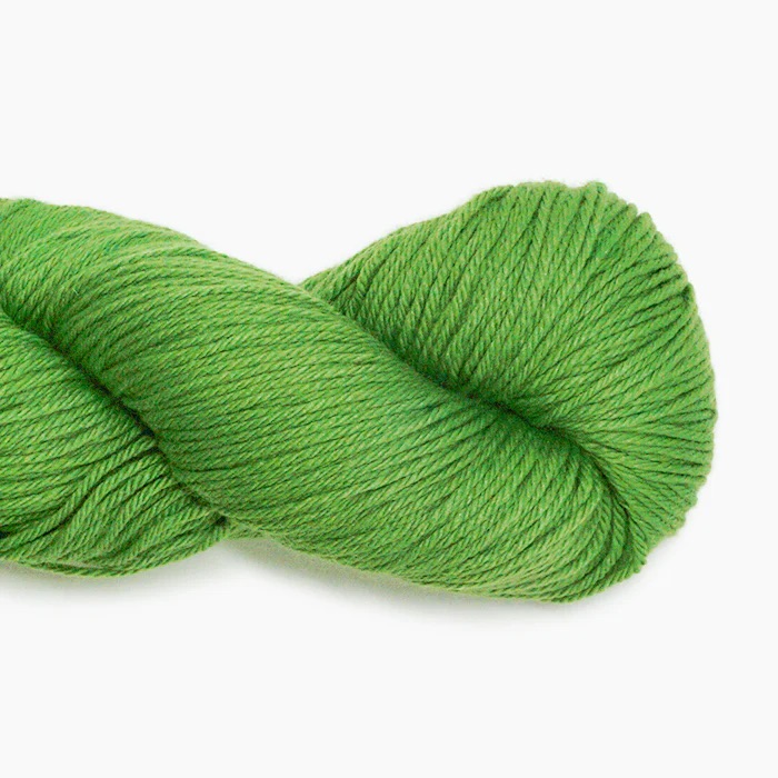 Bright green skein of yarn