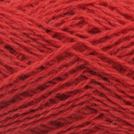 Close up yarn in color: red