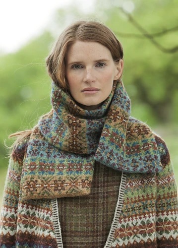 Person wearing a fair isle scarf