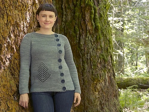 person wearing a green knit sweater